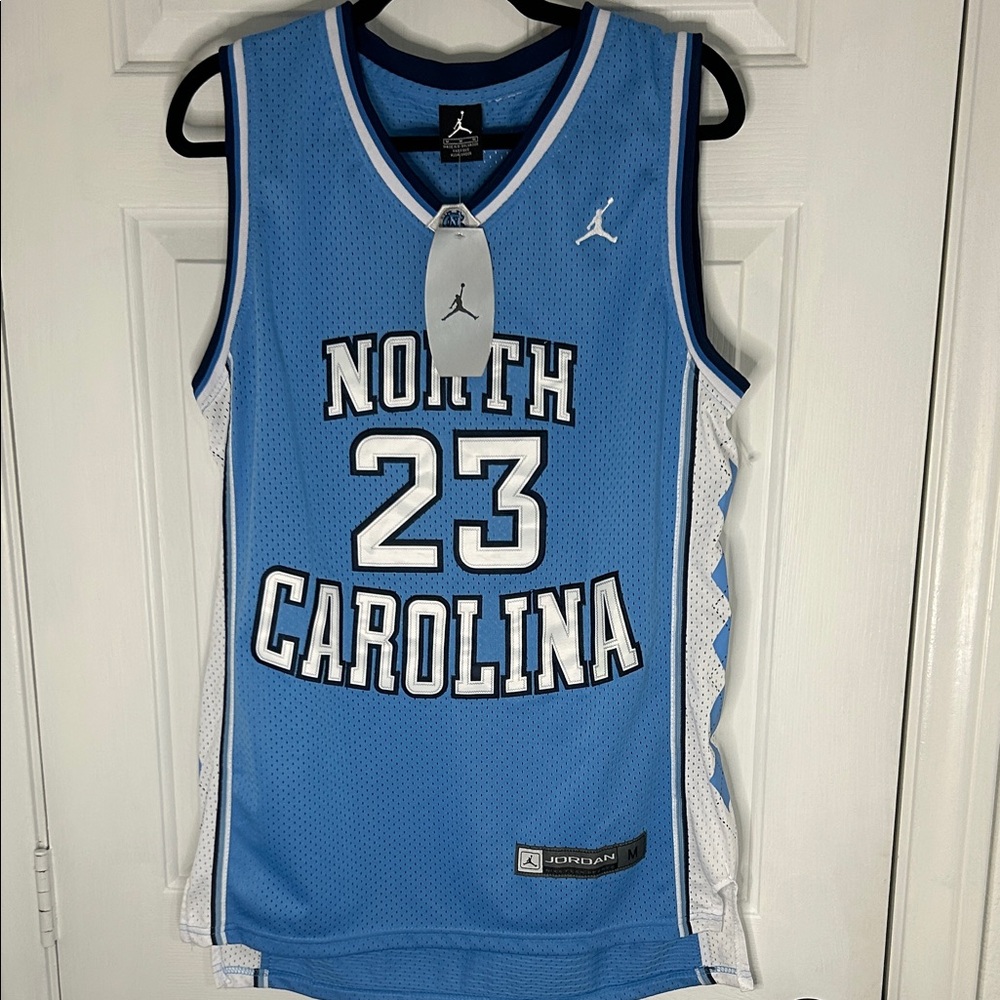 Jordan Carolina Blue and White Basketball Jersey